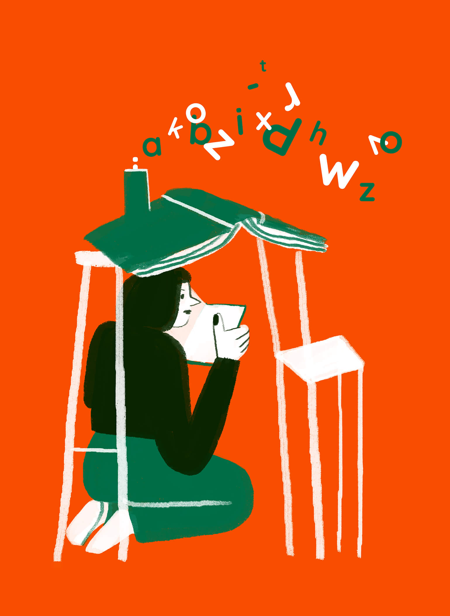 sunday-reading-woman-book-typography-chair