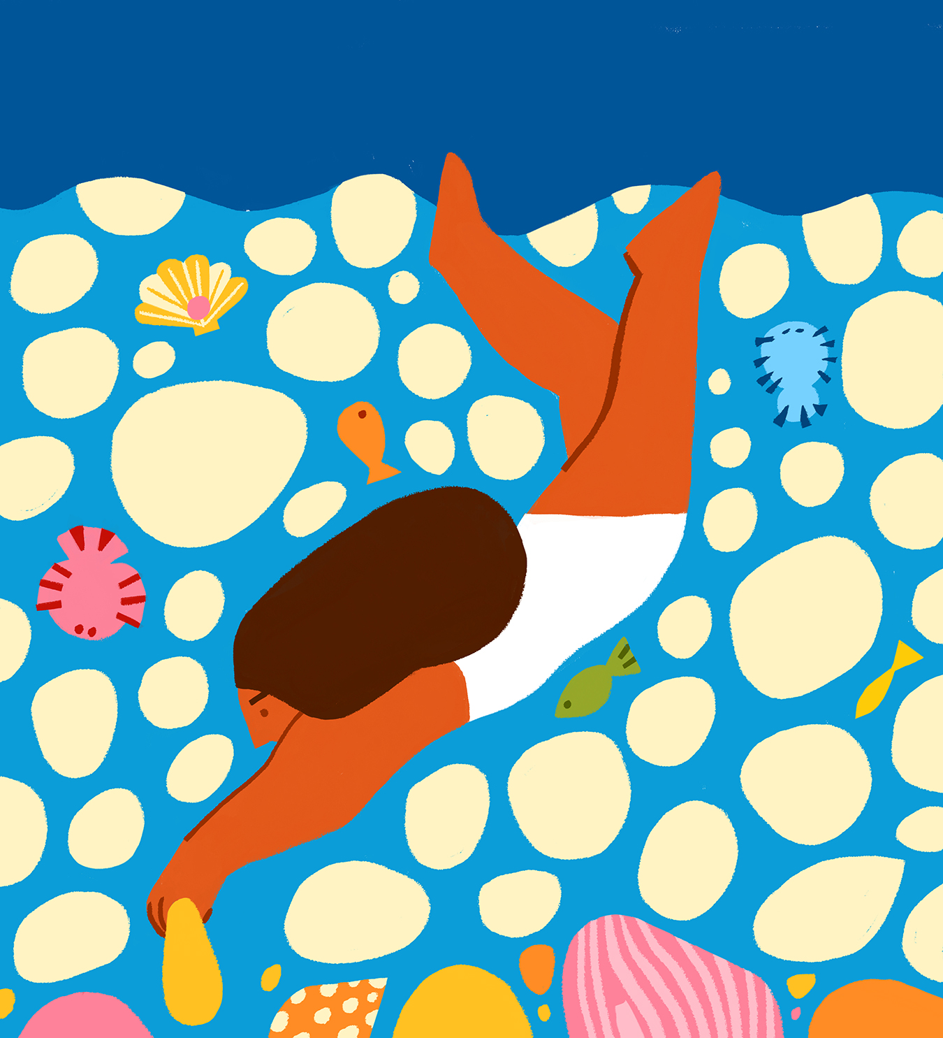 summer-seabed-swimming-fish-submarinismo-woman-swimsuit-illustration-violeta-noy